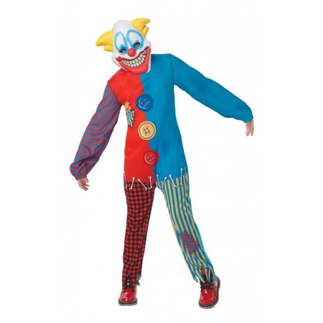 Clowndräkt med mask 110/116 cl (5-6 år) halloween clown