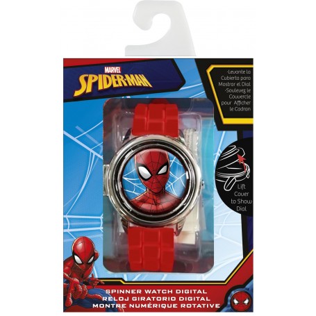 Spiderman barnklocka digital armbandsklocka med roterande front