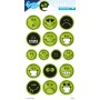 Smiley 16 st fluorescerande klistermärken emoji reflex