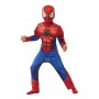 Spiderman deluxe 134/140 cl (9-10 år) vadderad dräkt med mask