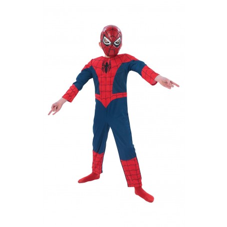 Spiderman premium 122/128 cl (7-8 år) vadderad dräkt med mask