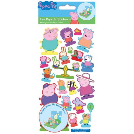 Peppa pig 20 st pop-up klistermärken med bakgrund