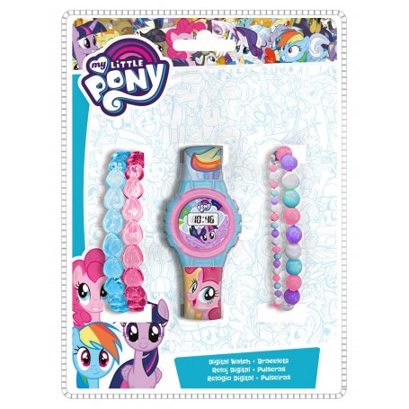 Utan batteri Barnklocka my little pony digital armbandsklocka + 4 st armband