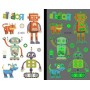 Självlysande barntatueringar 5 ark med häftiga robotmotiv