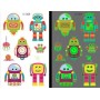 Självlysande barntatueringar 5 ark med robotmotiv för barn