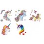 Unicorn barntatueringar 10 st gnuggisar på separata ark