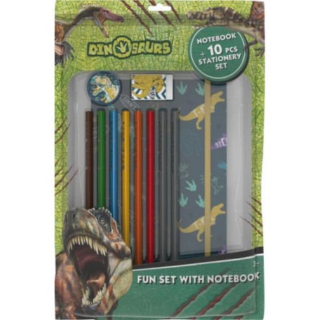 Dinosaurie anteckningsbok med pennor dinosaurier
