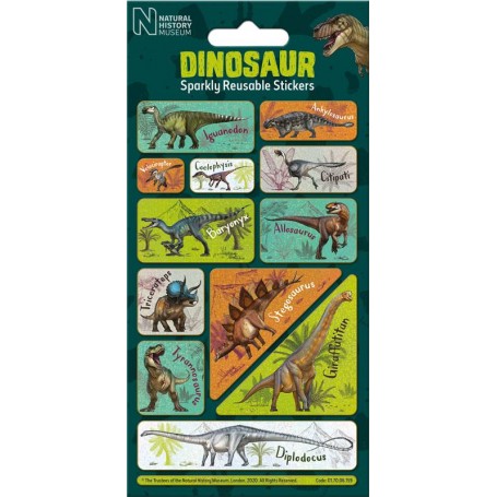 Dinosaurier 12 st glittriga klistermärken klistermärke dino