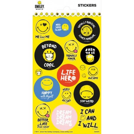 Smiley 16 st glittriga klistermärken klistermärke emoji