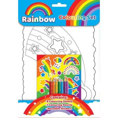 Regnbåge pysselpaket pennor klistermärken rainbow pyssel