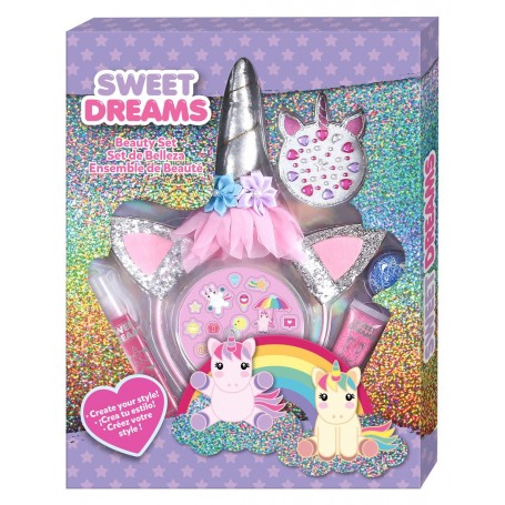Unicorn sminkpaket med tatueringar diadem pysselset 