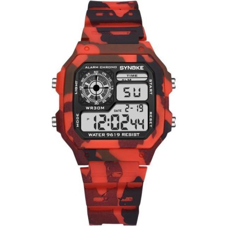 Digital barnklocka LED sportig army-stil armbandsklocka
