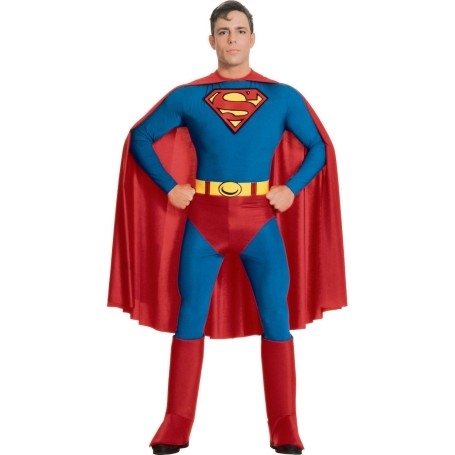 Superman vuxen dräkt med kappa large stålmannen clark kent