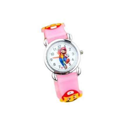 Barnklocka super mario rosa analog armbandsklocka nintendo