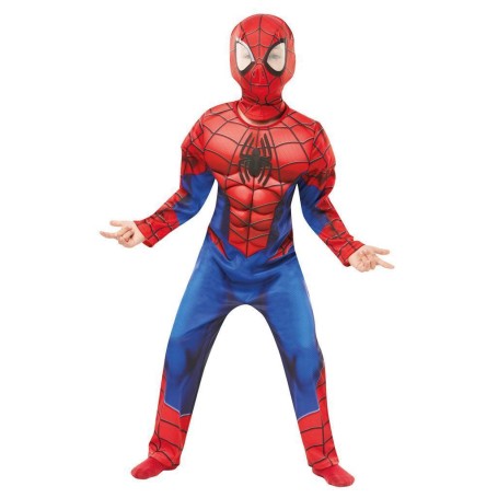 Spiderman deluxe 98/104 cl (3-4 år) vadderad dräkt med mask