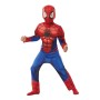 Spiderman deluxe 122/128 cl (7-8 år) vadderad dräkt med mask