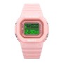 Barnklocka digital rosa armbandsklocka med LED belysning klocka