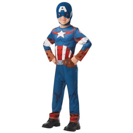 Captain america 122/128 cl (7-8 år) dräkt med mask avengers