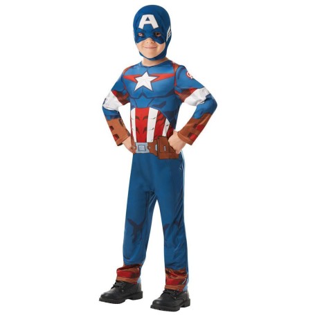 Captain america 98/104 cl (3-4 år) dräkt med mask avengers