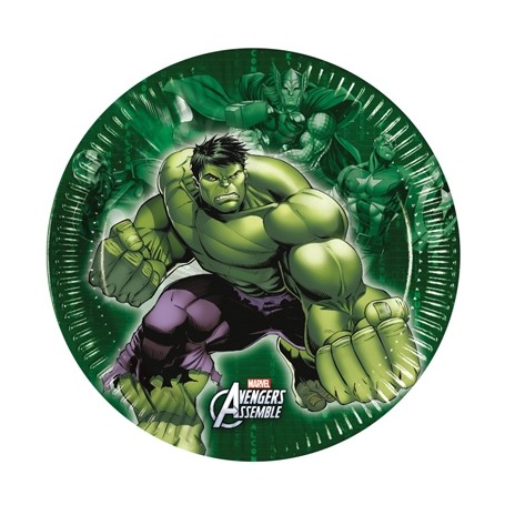 Avengers engångstallrikar 20 cm 8 st hulk hulken grön tallrikar