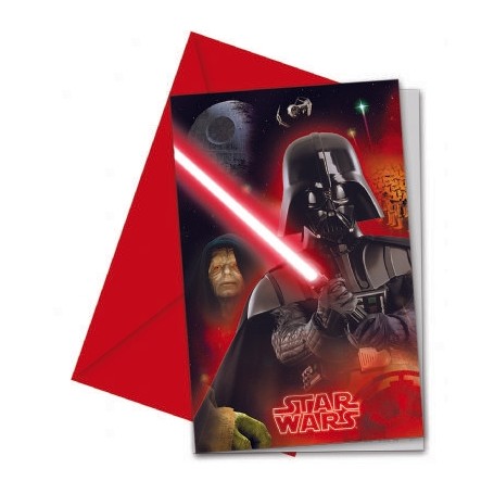 Star wars inbjudningskort 6 st med kuvert darth vader kort