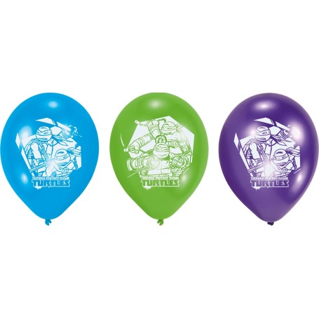 Ninja turtles ballonger 6 st 25 cm mutant teenage ballong