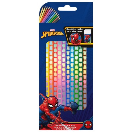 Spiderman 12 st färgpennor 17 cm penna pennor rita måla