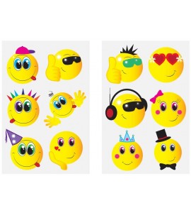 Barntatueringar med emojis – 60 tillfälliga tatueringar