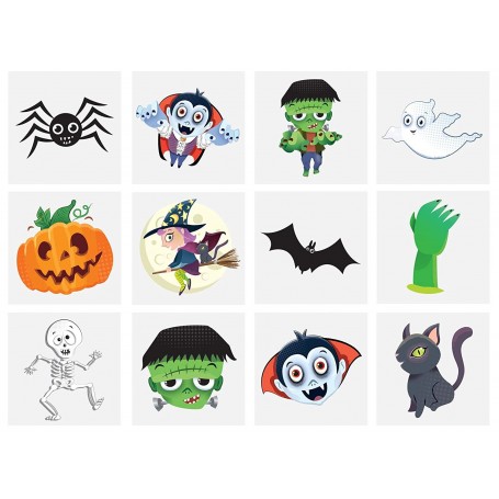 Halloween 60 barntatueringar – tillfälliga gnuggisar barn