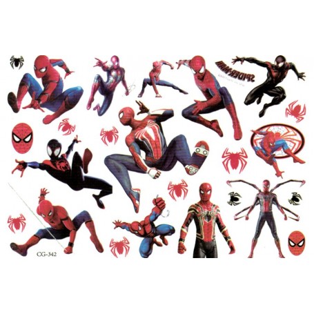 Spiderman 14 st barntatueringar tatuering avengers