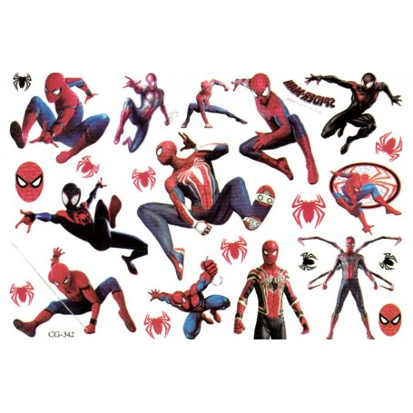 Spiderman-barntatueringar – 14 st Avengers-tatueringar för barn