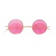 Partyglasögon hippie glasögon rosa runda flower power 