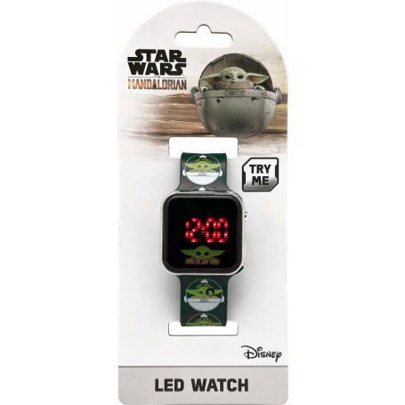 Barnklocka Baby Yoda LED digital armbandsklocka Star Wars grön