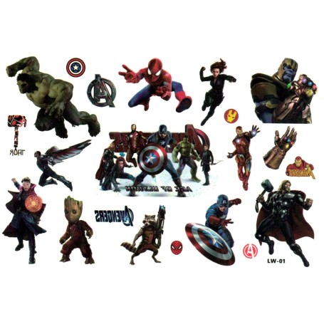 Avengers 15 st barntatueringar tatuering hulk avengers