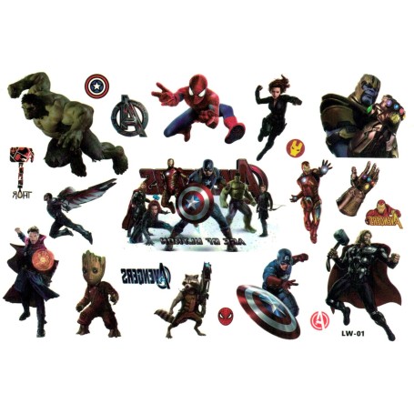 Avengers barntatueringar – 15 st superhjältemotiv för barn