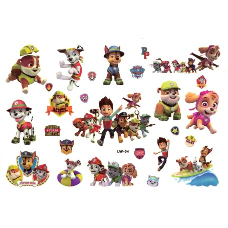 Paw Patrol gnuggisar – 20 färgglada barntatueringar