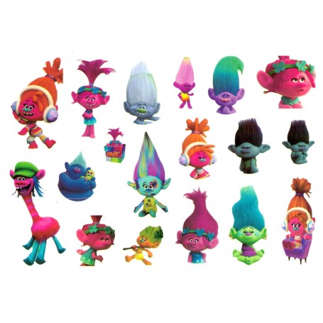 Trolls barntatueringar 16 st gnuggisar med Poppy & Branch