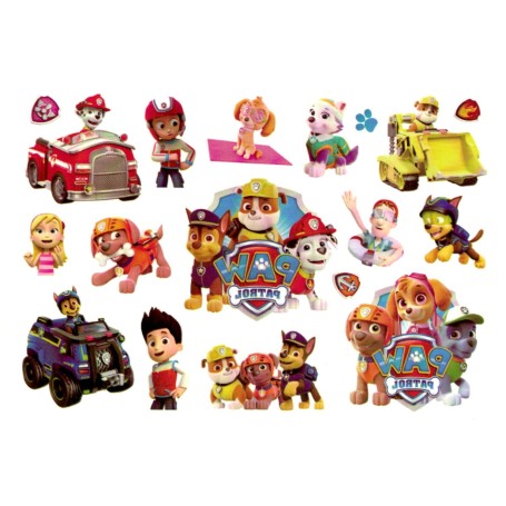 Paw Patrol barntatueringar – 14 st färgglada motiv