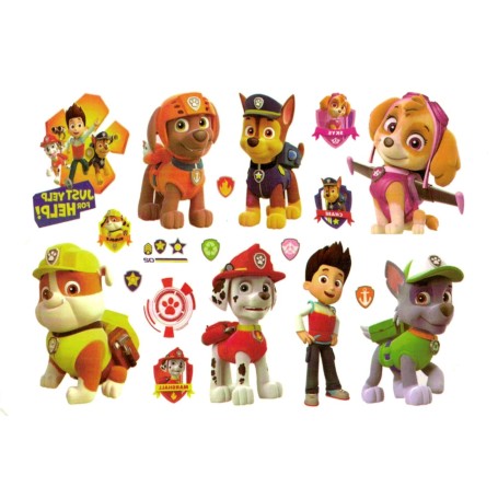 Paw Patrol barntatueringar – 12 st färgglada motiv