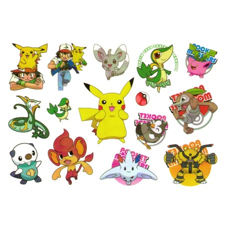 Pokémon barntatueringar 14 st gnuggisar med Pikachu och vänner