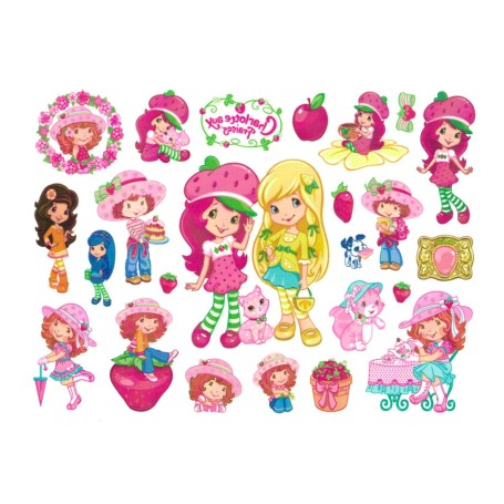 Strawberry Shortcake barntatueringar 20 st gnuggisar för kalas