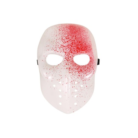 Vit hockeymask mask med blodstänk halloween skräck jason