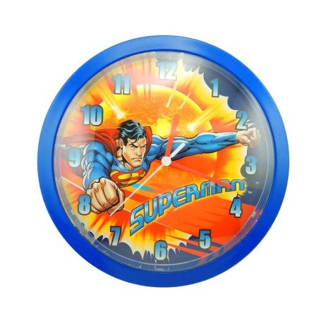 Superman väggklocka rund barnklocka med actionmotiv