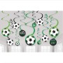 Swirls fotboll 12 st hängande dekoration spiral sport