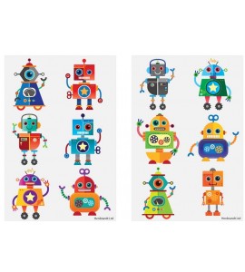 Robotar 60 st barntatueringar tatuering robot robots