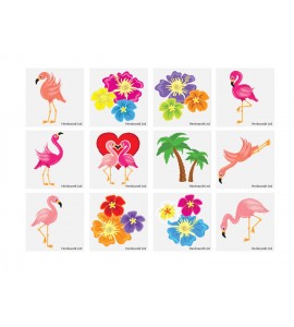 Tillfälliga tatueringar för barn – Flamingos i 60-pack