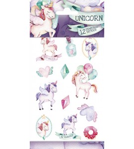 Unicorn barntatueringar 12 st gnuggisar enhörningskaraktärer