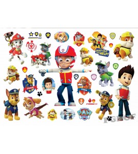 Paw Patrol barntatueringar – 20 motiv med Chase & Sky