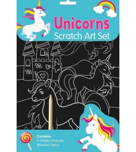 Unicorn scratch art pyssel pysselpaket enhörning