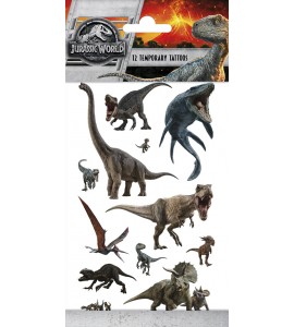 Jurassic World barntatueringar 12 st gnuggisar dinosaurier